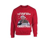 Smithy Christmas Jumper Step Into Christmas Sweater Gavin and Stacey Inspired Santa Secret ugly Jumper Unisex kids Adults Sweatshirt(S, Red)