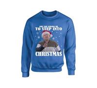Smithy Christmas Jumper Step Into Christmas Sweater Gavin and Stacey Inspired Santa Secret ugly Jumper Unisex kids Adults Sweatshirt (Royal Blue, 7 Years)
