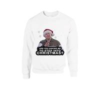 Smithy from Gavin and Stacey Funny Christmas Jumper Step into Christmas Sweater Secret Santa Vintage Ugly Rude Unisex Kids Adults Sweatshirt(S, White)