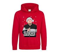 Smithy Step into Christmas Hoodie Festive Funny Gavin and Stacey Meme Xmas Pullover Secret Santa Gift Unisex Kids Adults Hood(4XL, Red)
