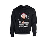 Smithy Step into Christmas Jumper Festive Funny Gavin and Stacey Meme Xmas Sweater Secret Santa Gift Unisex Kids Adults Sweatshirt(M, Black)
