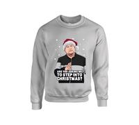 Smithy Step into Christmas Jumper Festive Funny Gavin and Stacey Meme Xmas Sweater Secret Santa Gift Unisex Kids Adults Sweatshirt(L, Heather Grey)