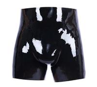 SMITIZEN Latex-like Silicone Bulging Shorts, Men's Glossy Boxer Panties, Silicone Briefs Fetish Gear, Party Costumes Clubwear Black, Black, One Size