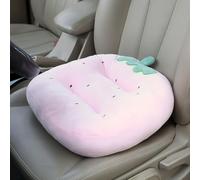 SMIUPIN Cartoon Plush Car Booster Seat Cushion, Cute Funny Car Seat Cushion Heightening,Chair Cushion for Office Sofa Living Room (Strawberry)