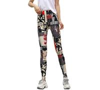 SMIUPIN Spring Women's Pants Stretch Leggings Printed Pants Leopard Striped Bottoms Camouflage Trousers for Workout Running Yoga (Character Pattern)