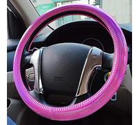 SMIUPIN Universal Colorful Car Steering Wheel Cover for Women Girl Anti-Slip car Interior Accessories 15inch (rose red)
