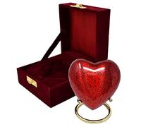 SMIURNS Small Heart Urn for Human Ashes - Keepsake Urn with Box & Stand - Mini Red Urn Honor Your Loved One with Handcrafted Small Urn - Cremation Urn for Men & Women