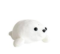 SMJWH Adorable White Seal Pup Plush Toy Height Super Soft Squishy Child Seal Stuffed Animal Doll for Kids & Ocean Lovers