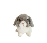 SMJWH Cute Grey and White Lop Eared Rabbit Plush Toy Soft Stuffed Bunny Doll Gift