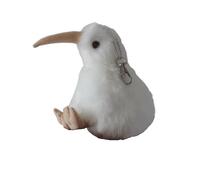 SMJWH Cute Kiwi Bird Plush Keychain,Soft Stuffed Animal Toy, Zealand Native Keyring, Fluffy Backpack Charm for Kids & Adults, Gift(White)