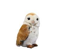 SMJWH Cute Little Owl Plush Toy, 20cm Realistic Stuffed Animal, Soft Cuddly Bird Doll, Posable Head, Gift for Kids Boys Girls
