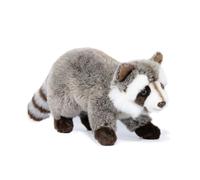 SMJWH Cute Raccoon Plush Toy Realistic Forest Animal Stuffed Doll Soft Cuddly for Kids Girlfriend Birthday Gift Nursery Decor Woodland Creature