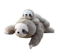 SMJWH Cute Sloth Plush Toy with Arms - Soft Hugging, Shoulder Hanging & Sleeping Comfort Doll(Mother and Child)