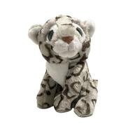 SMJWH Cute Snow Leopard Cub Soft Plush Toy Sitting Height Realistic Stuffed Animal Doll for Kids Child Gifts & Decor