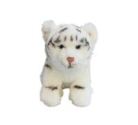 SMJWH Cute Tiger Plush Toy, Realistic Stuffed Animal, Soft Cub Doll for Kids, 24cm Brown & White Gift(White)