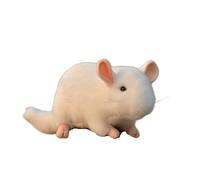 SMJWH Cute White Pet Mouse Plush Toy, Realistic Stuffed Animal, Soft Chinchilla-like, KK Fabric, for Kids & Pet Lovers(White)