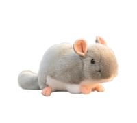 SMJWH Cute White Pet Mouse Plush Toy, Realistic Stuffed Animal, Soft Chinchilla-like, KK Fabric, for Kids & Lovers(Gray)