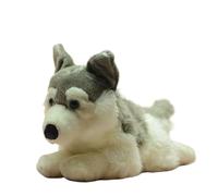 SMJWH Extra Large Realistic Husky Dog Plush Toy Lying Down Stuffed Animal Wolf Cub Cuddle Companion Pet Gift