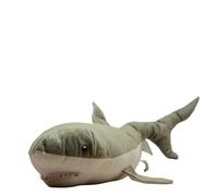 SMJWH Large Realistic Great White Shark Plush Toy, Soft Ocean Predator Stuffed Animal, Big Cuddle Doll for Marine Fans
