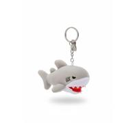 SMJWH Mini Great White Shark Plush Keychain, Soft Stuffed Ocean Animal Bag Charm, Cute Marine Toy Backpack Accessory(Brown)