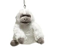 SMJWH Mini White Gorilla/Yeti Plush Keyring - Cute & Soft Stuffed Animal Bag Charm - Monkey Keychain Gift for Backpacks and Keys