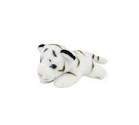 SMJWH Mini White Tiger Cub Stuffed Animal Plush Toy Realistic Siberian Tiger Soft Doll Pocket-Sized Wildcat Collectible Gift for Kids Boys Girls