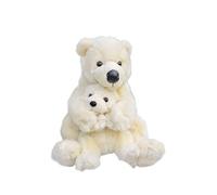 SMJWH Polar Bear Mother & Cub Plush Toy Set, Soft Realistic Stuffed Animal Doll, Family Hugging Bears for Kids & Adults, Gift