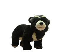SMJWH Realistic Black Bear Stuffed Animal Plush Toy, Standing Sun Bear/Moon Bear Doll, Soft Wildlife Cuddle Companion with Embroidered Eyes