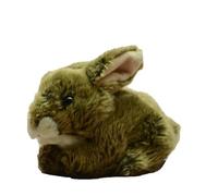 SMJWH Realistic Brown Bunny Rabbit Plush Toy - Adorable Resting Hare Stuffed Animal Soft & Furry Woodland Critter Doll for Kids & Easter Gift