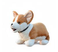 SMJWH Realistic Corgi Dog Plush Toy, Soft Welsh Puppy Stuffed Animal Doll, Lover Gift, Brown & White(49cm)