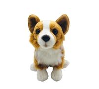SMJWH Realistic Corgi Dog Plush Toy Stuffed Welsh Pembroke Puppy Cute Soft Cuddly Pet Companion UK Royal Lover Gift Home Decoration