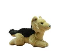 SMJWH Realistic German Shepherd Puppy Plush Toy Lying Down Stuffed Dog Black & Tan Doggy Doll Soft Cuddly Pet Companion Gift for Kids