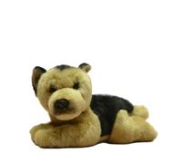 SMJWH Realistic German Shepherd Puppy Plush Toy, Soft Black and Tan Dog Stuffed Animal, Lying Position Cuddle Doll for Kids and Pet Lovers