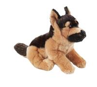 SMJWH Realistic German Shepherd Puppy Plush Toy Stuffed Black and Tan Dog Doll K9 Animal Soft Cuddle Companion Educational Pet Lover Gift