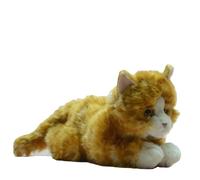 SMJWH Realistic Ginger Tabby Plush Toy Lying Stuffed Animal Kitten Doll, Soft Cuddle Toy for Kids, Girls and Boys Birthday Gift