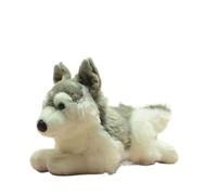 SMJWH Realistic Husky Dog Plush Toy - Large Lying Siberian Stuffed Animal Soft Fluffy Puppy Cuddle Buddy Lifelike Breed Gift for Kids/Adults