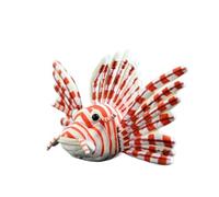 SMJWH Realistic Lionfish Plush Toy Red & White Marine Animal Stuffed Doll Ocean Sea Life Model Gift for Kids
