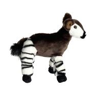 SMJWH Realistic Okapi Plush Toy Soft Stuffed Animal Standing Striped Giraffe Doll Congo Wildlife Educational Gift Collectible