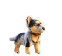 SMJWH Realistic Schnauzer Plush Toy, Lifelike Standing Dog Stuffed Animal, Posable Puppy Doll, Cute & Cuddly Pet for Kids & Adults