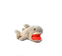 SMJWH Realistic Shark Fridge Magnet, Plush Great White Shark Toy, Cute Ocean Animal Plushie with Magnet, Fun Decorative Accessory for Home & Office(灰色)