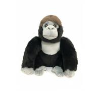 SMJWH Realistic Silverback Gorilla Plush Toy Soft Stuffed Animal Cuddly Ape Doll King Kong Replica Gift for Kids Boys Girls(30cm)