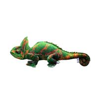 SMJWH Realistic Veiled Chameleon Plush Toy, Soft Reptile Stuffed Animal, Yemen Lizard Cuddly Doll, Exotic Wildlife Green Pet for Kids & Adults