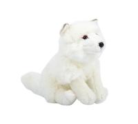 SMJWH Realistic White Arctic Fox Plush Toy, Soft Cuddly Stuffed Animal Doll, Fluffy Throw, Cute Birthday for Kids & Boys Girls