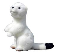SMJWH Realistic White Ferret Plush Toy Soft Stuffed Stoat/Ermine Animal Doll Cuddly Gift for Kids Boys Girls