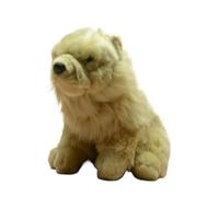 SMJWH Sitting Chow Chow Dog Plush Toy Stuffed Animal Realistic Fluffy Puppy Doll | Super Soft Pet Simulation Gift for Kids & Dog Lovers