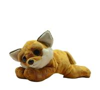 SMJWH Super Soft Red Fox Plush Toy Big Eyes Lying Down Stuffed Animal Cute Wildlife Vixen Doll Cuddly Companion Gift for Child Kids & Adults