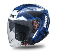 SMK GTJ Tourer Jet Helmet, white-turquoise-blue, size XS for Men