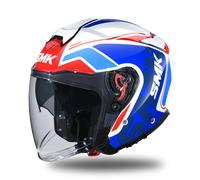 SMK GTJ Tourer Jet Helmet, white-red-blue, size M for Men