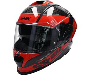 SMK TITAN CARBON NERO full face helmet black-anthracite-red XXL