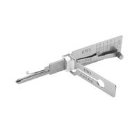 SMKBDFC 2 in 1 Stainless Steel Master Key Decoder Lock Picking Tool Master K Ey Decoder Lo-ck Picking Tool Stainless Steel Ke Locksmith Tools(KW5)